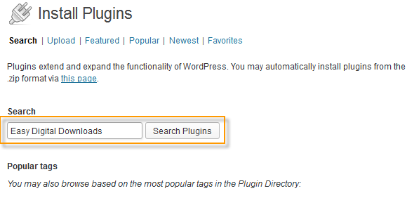 Search Easy Digital Downloads Plugin