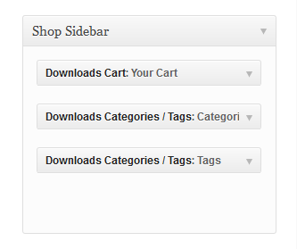 Backend setting of shop sidebar