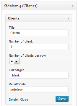 Clients Widget to Sidebar