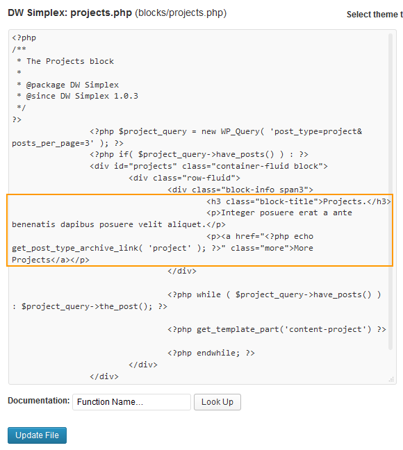wordpress_news_theme_dw_simplex_edit_project_content Edit Project Content