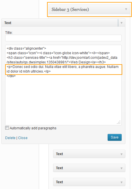 wordpress_news_theme_dw_simplex_edit_in_widget edit services block in widgets