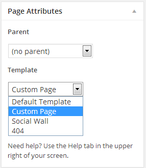 Page template
