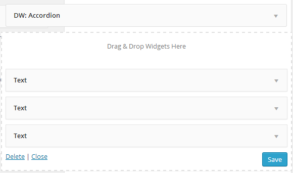dw accordion widget Settings