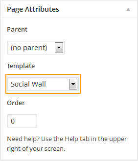 wordpress_news_theme_dw_fixel_select_page_template_as_social_wall select home page template as social wall