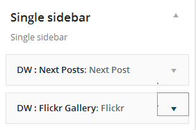 single sidebar settings