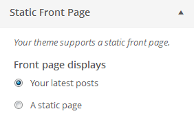Set Static Page