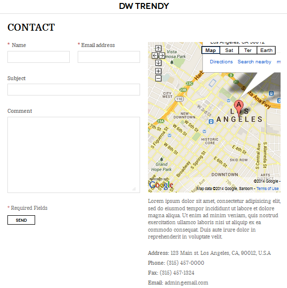 wordpress_ecommercer_theme_dw_trendy_contact_page Contact Page