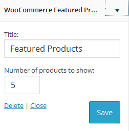 Settings of WooCommerce Featured Products