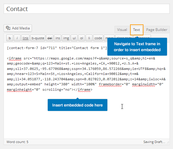 Paste Embeded Code