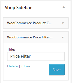 Price Filter Widget Setting