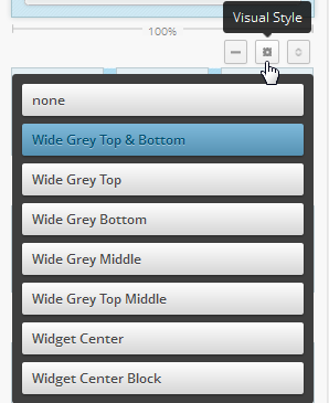 Select Visual Style as Wide Grey Top & Bottom