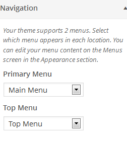 wordpress_ecommercer_theme_dw_trendy_settings_of_menus Settings of Menus