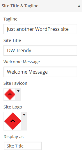 Settings of Site Tagline and Title 