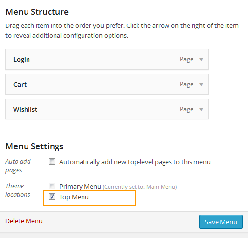 wordpress_ecommercer_theme_dw_trendy_top_menu_settings Top Menu Settings