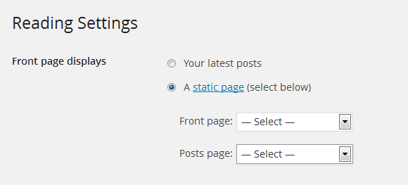 Set Static Page as Homepage