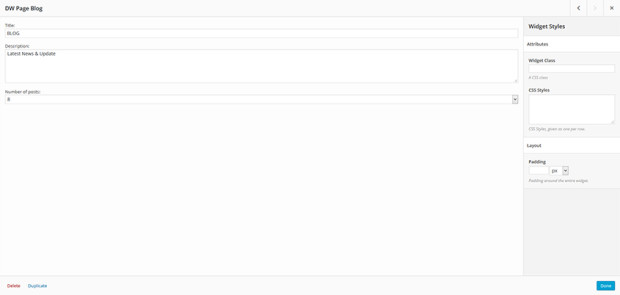 DW Page Blog widget