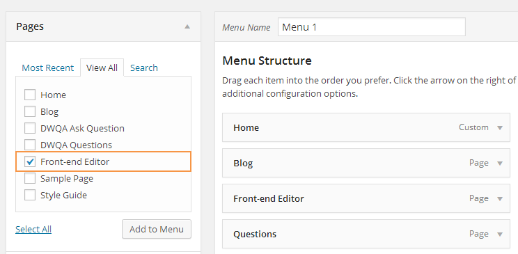 wordpress-themes-add-frontend-editor-to-menu