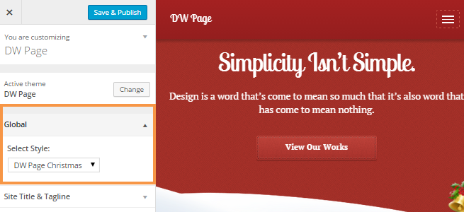 Select Homepage styles