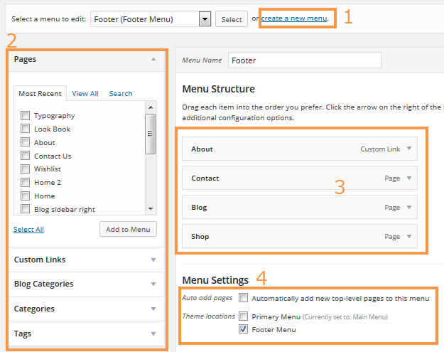Create a menu
