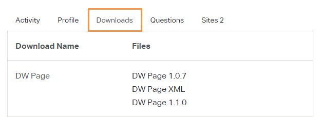 Download DW Page from your profile page