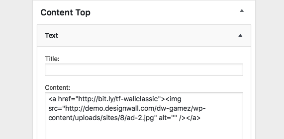 wordpress_news_theme_dw_gamez_Backend_settings_of_content_topt backend setting of content top