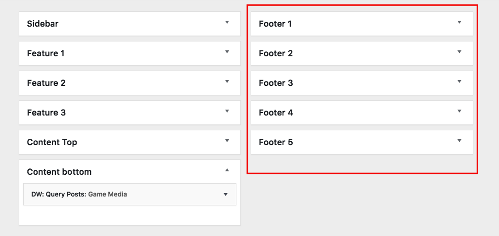 Footer Sidebar Settings