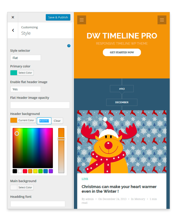 timeline customize