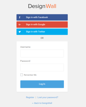 New Login page with social login buttons