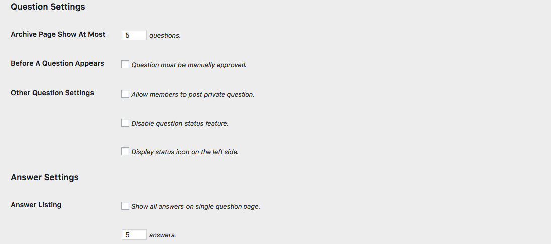 question-answer-setting