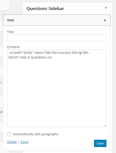Creating 'Ask a question' button