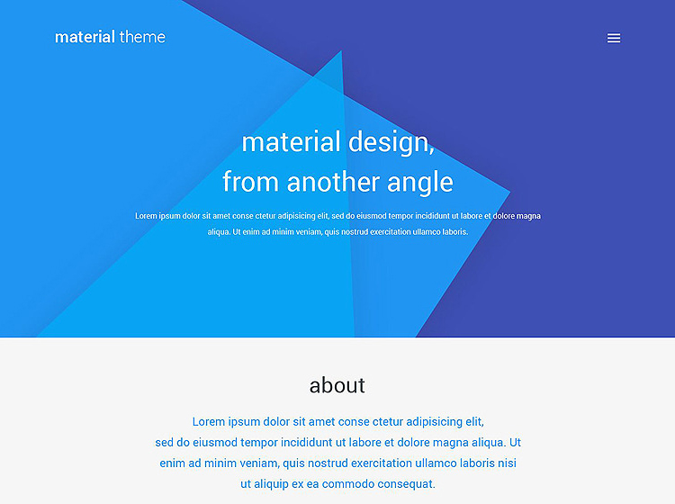 Material Design Portfolio WordPress Theme