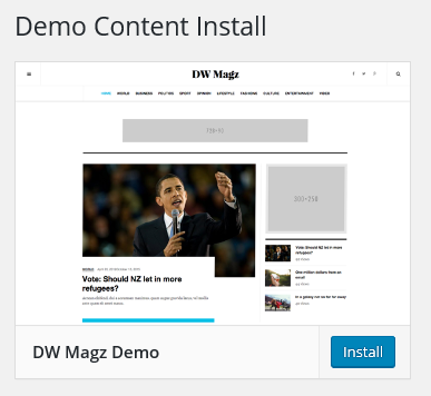 Install demo content