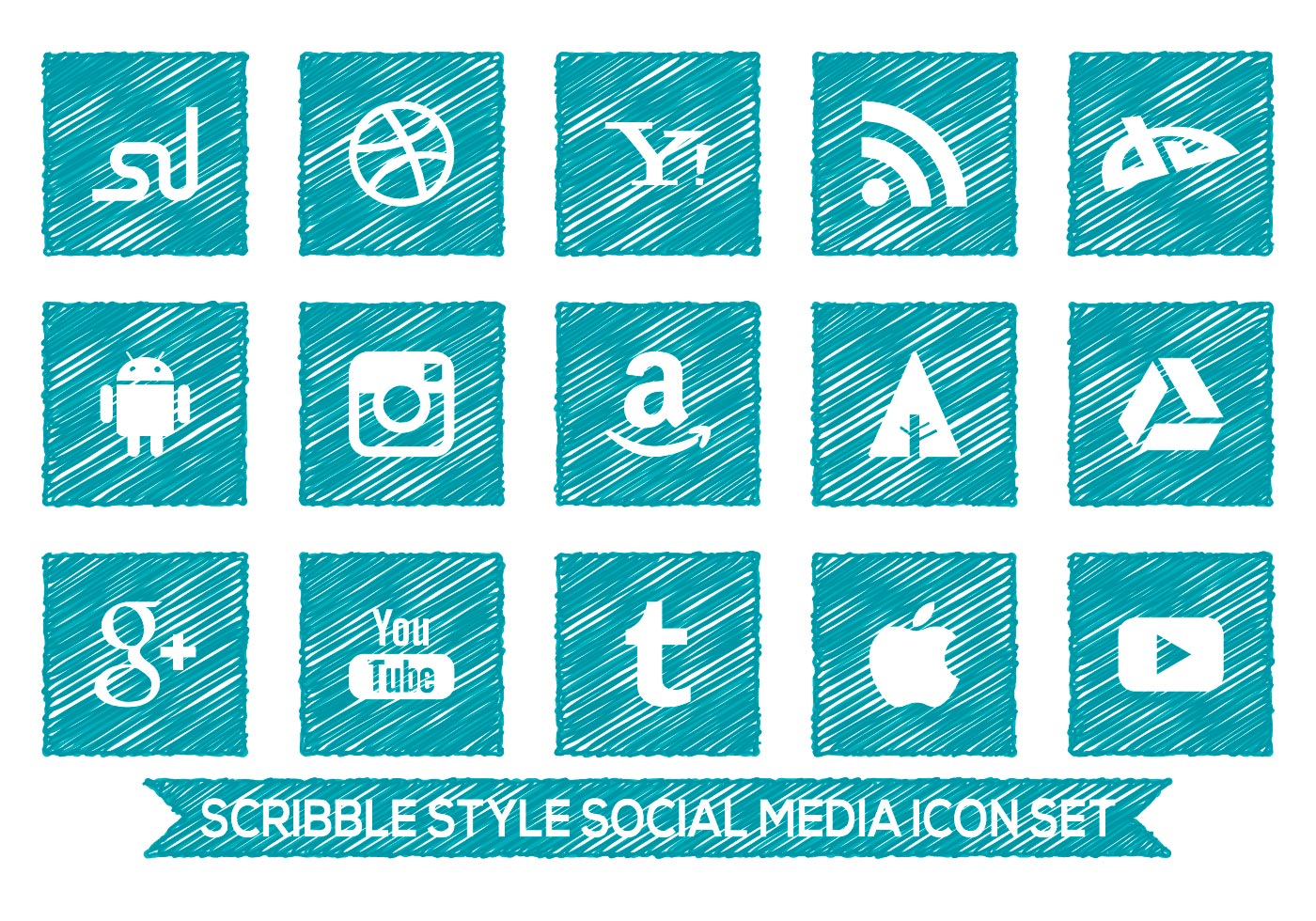 scribble-style-social-media-icon-set