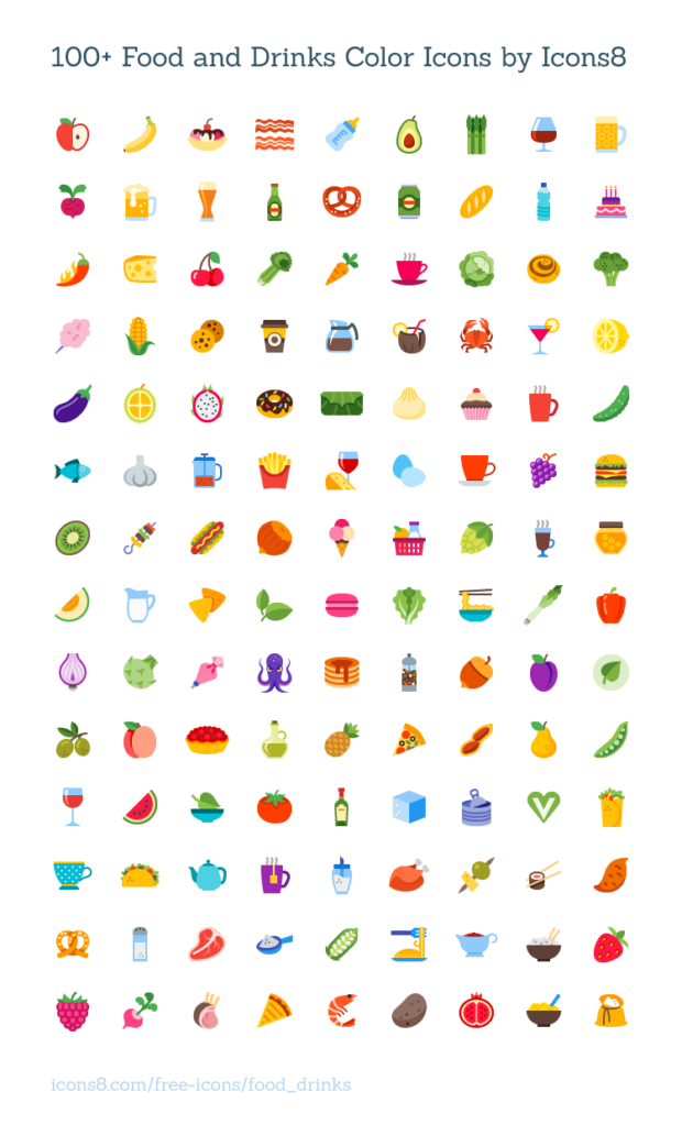 1-100-food-and-drinks-color-icons