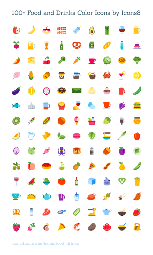 Set pixel art fruits icon 32x32 pixels Royalty Free Vector