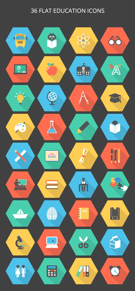 34-36-flat-education-icon-set