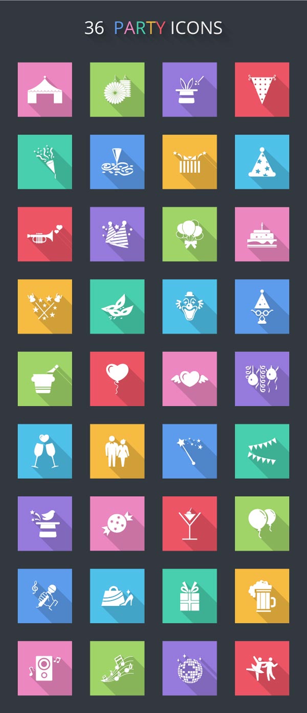 36-free-vector-flat-party-icons