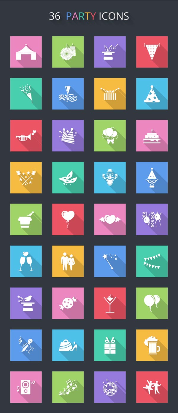 36-free-vector-flat-party-icons