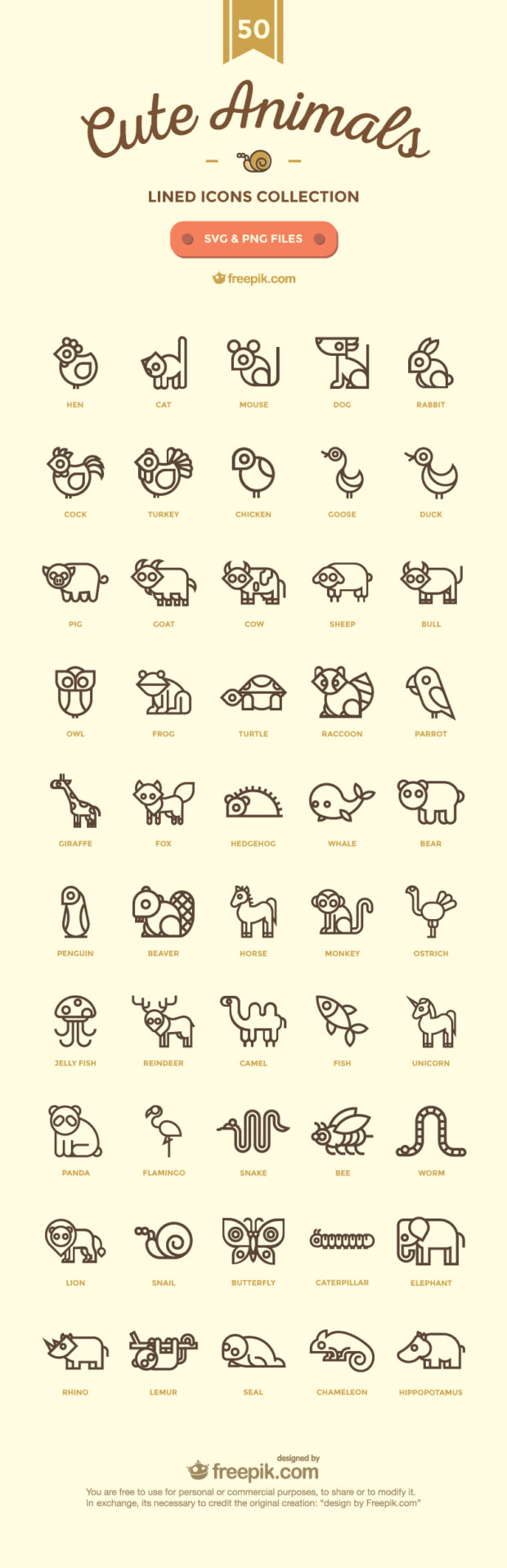 50-free-cute-linear-animals