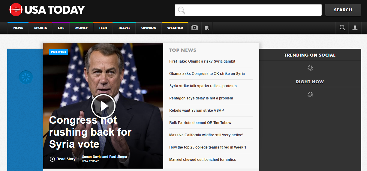 The interface of "USA Today Magazine" 2 years ago