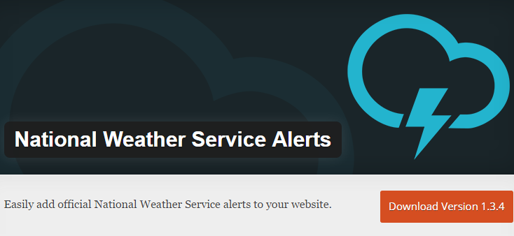 National Weather service update as the name suggests is a WordPress plug-in which displays for National alerts on your side by the widget area. The information is pulled directly from alert.weather.gov so the information your visitors are receiving is super accurate and trustworthy.