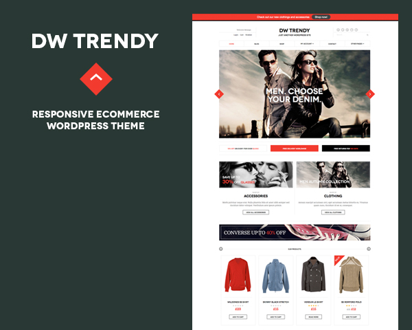 Responsive WordPress theme for eCommerce DW Trendy